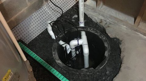Upgraded sump pump installed in client’s basement