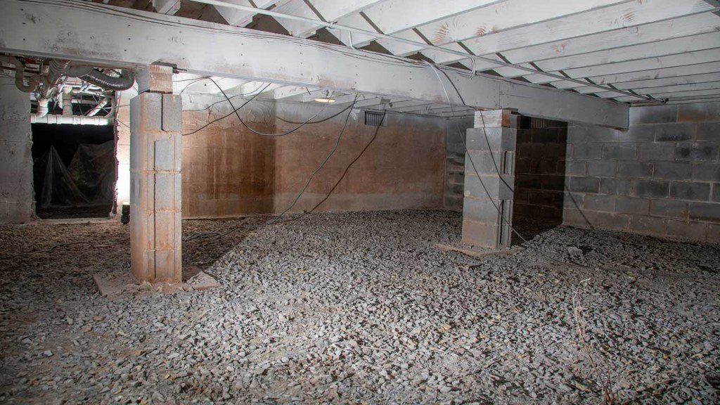 Interior of attic crawl space