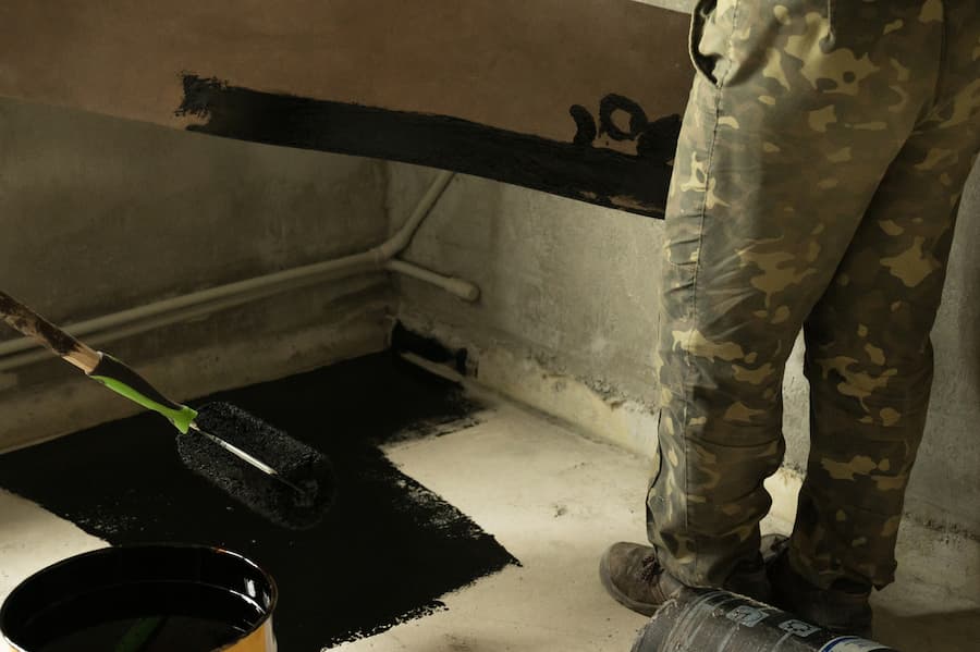 Professional waterproofing basement foundation wall