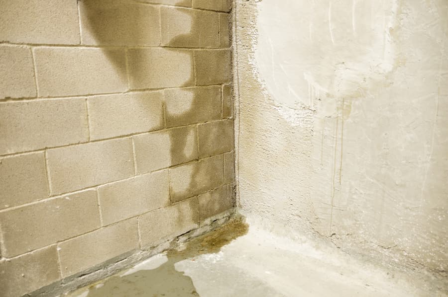 Water seepage in basement wall